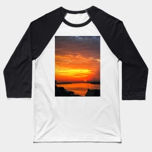 Scenic sunset on Danube river in Belgrade city Baseball T-Shirt